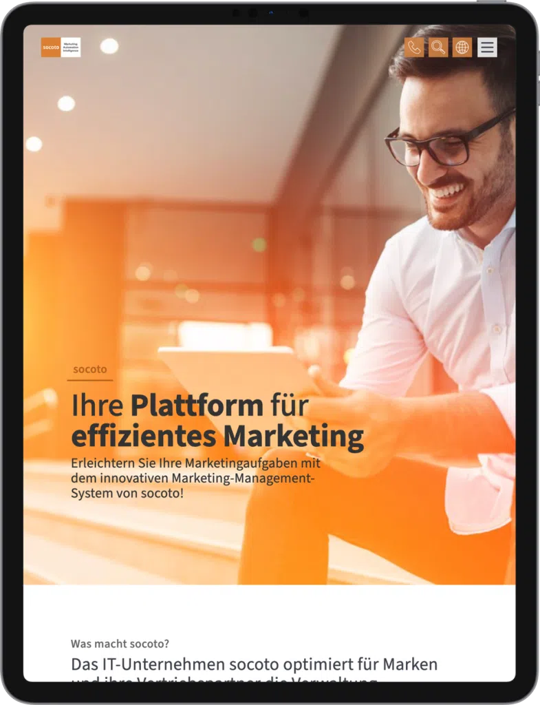 Webdesign | socoto - Marketing Management Plattform
