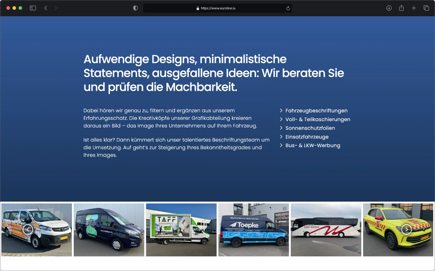 Webdesign | euroline - werbetechnik